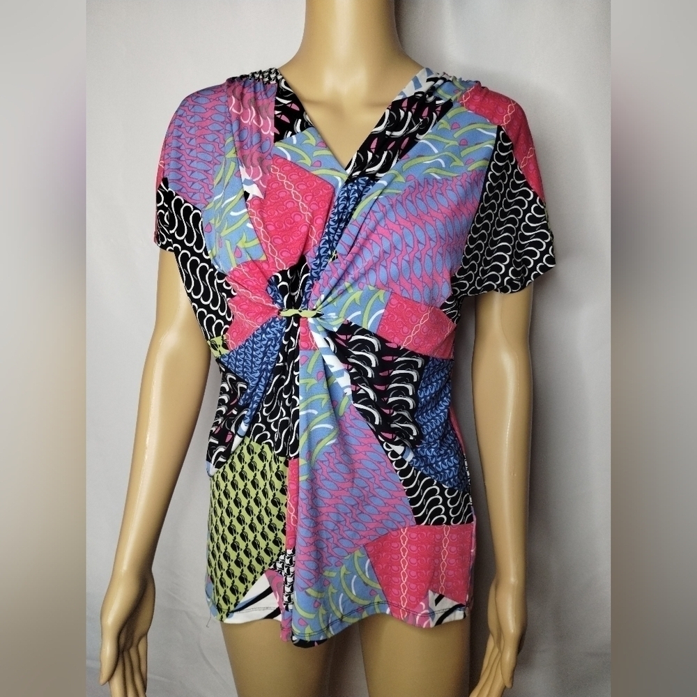Chaus women's multi colored soft size medium blouse shirt top